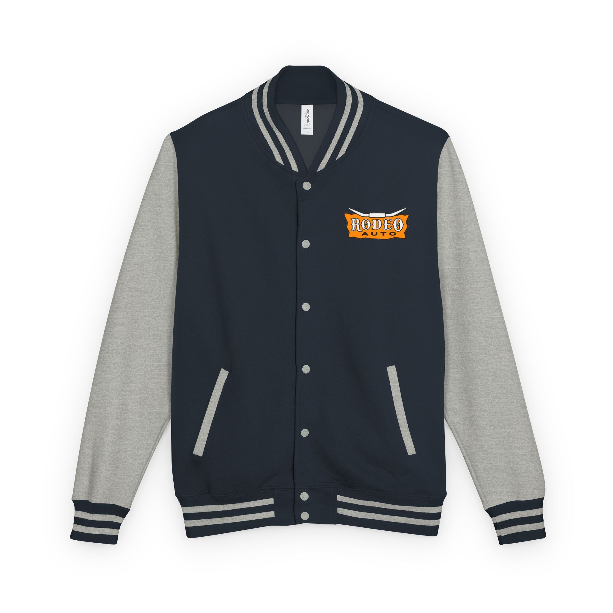 Rodeo Auto Unisex Heavyweight Letterman Jacket - Trendy Athletic Style, Casual Outfit, Spirit Wear