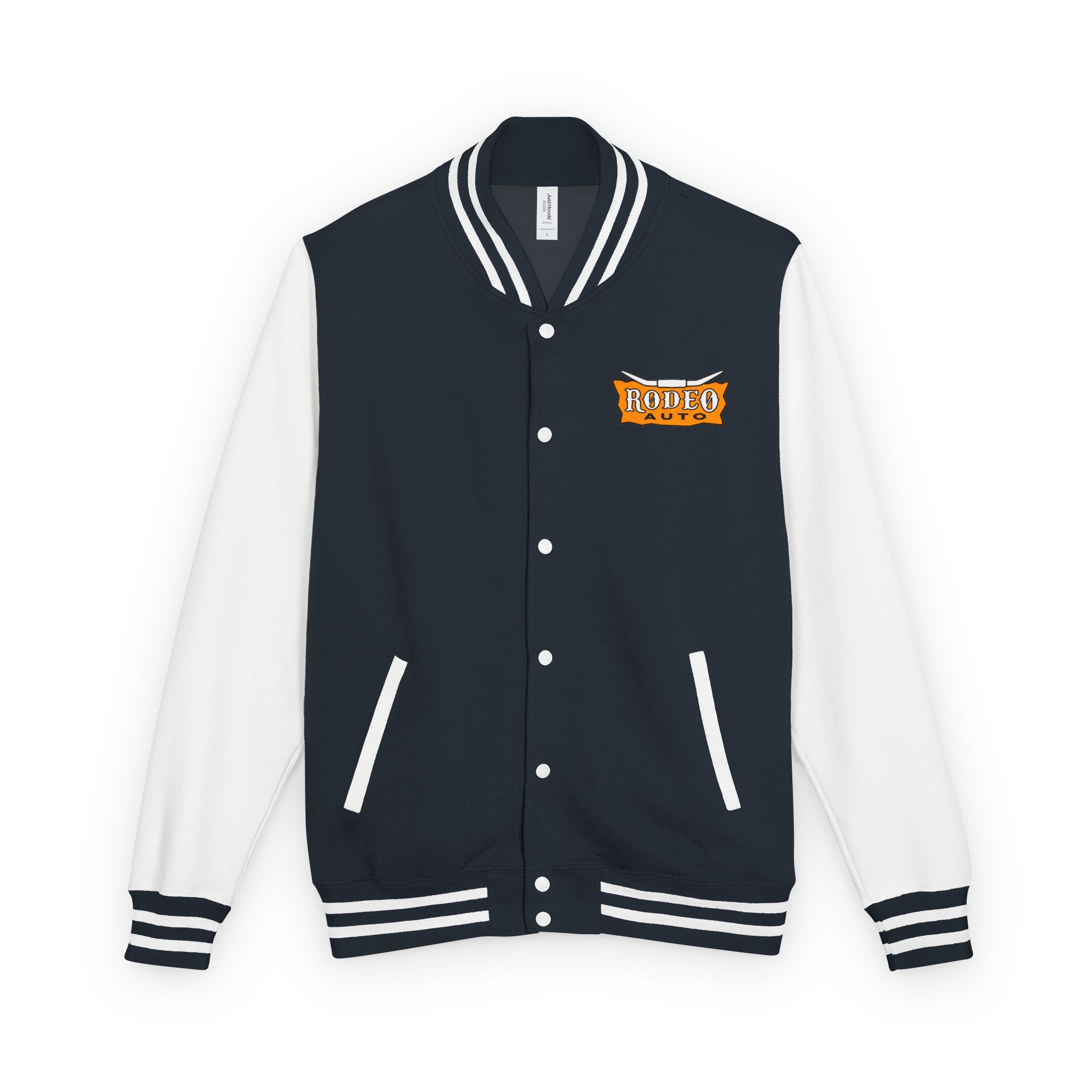 Rodeo Auto Unisex Heavyweight Letterman Jacket - Trendy Athletic Style, Casual Outfit, Spirit Wear