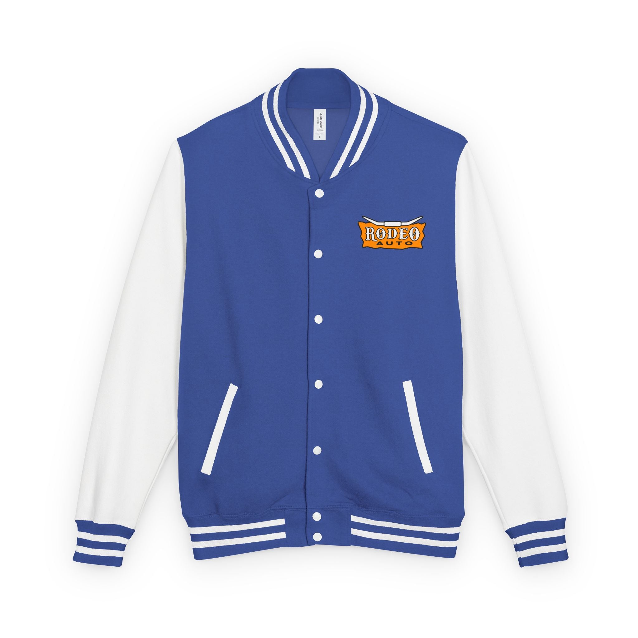 Rodeo Auto Unisex Heavyweight Letterman Jacket - Trendy Athletic Style, Casual Outfit, Spirit Wear