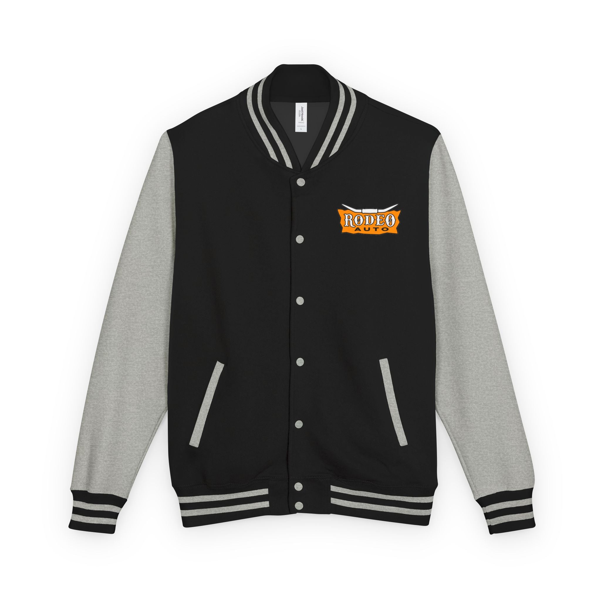 Rodeo Auto Unisex Heavyweight Letterman Jacket - Trendy Athletic Style, Casual Outfit, Spirit Wear