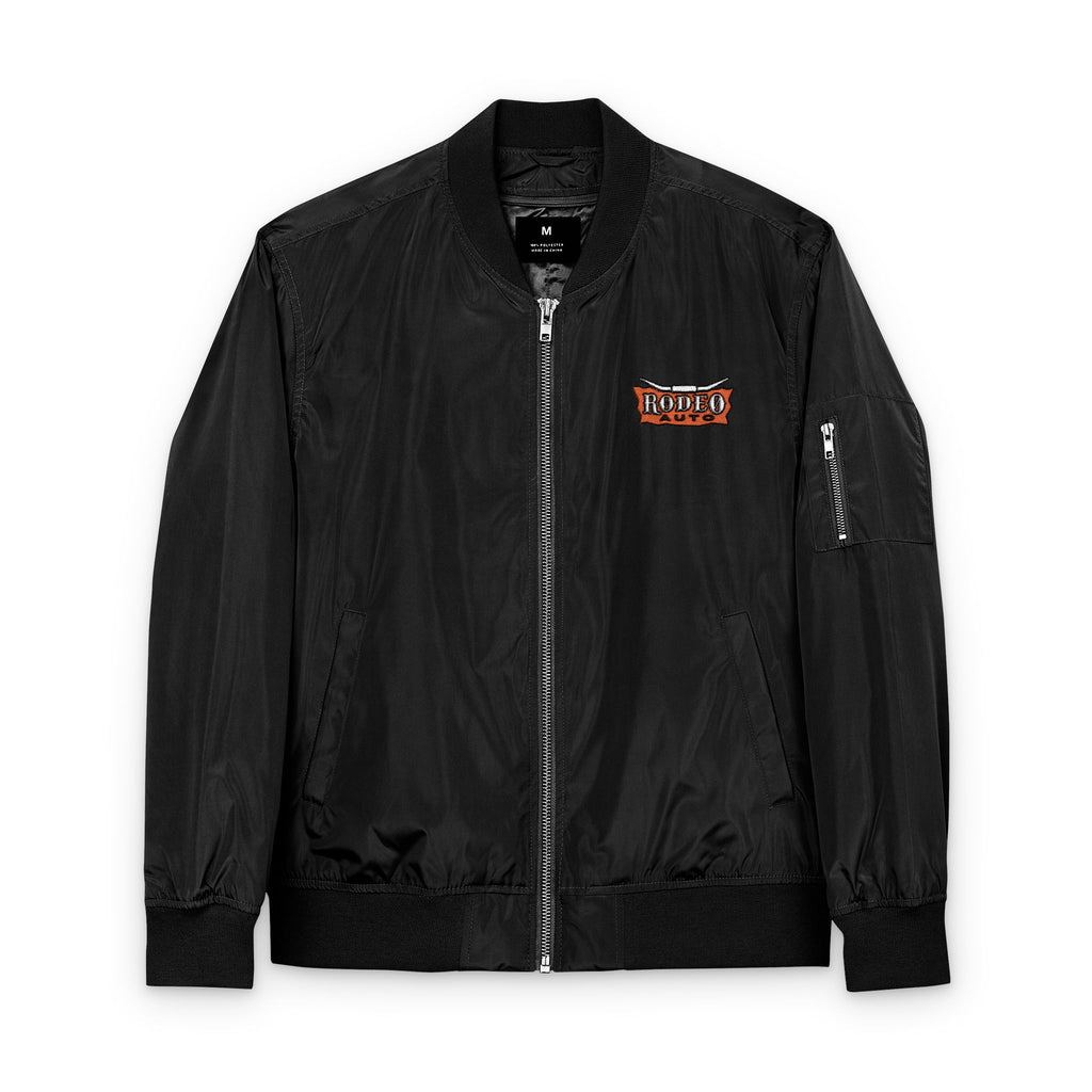 Rodeo Auto Eco-Friendly Embroidered Bomber Jacket, Sustainable Fashion, Trendy Outerwear, Unisex Jacket, Everyday Wear