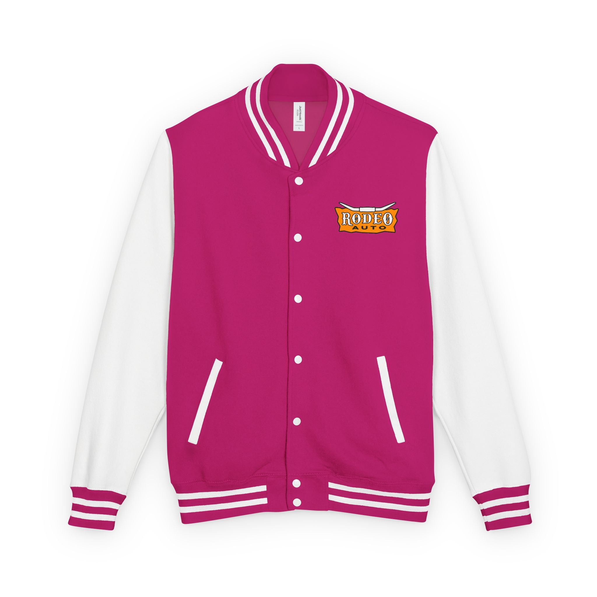 Rodeo Auto Unisex Heavyweight Letterman Jacket - Trendy Athletic Style, Casual Outfit, Spirit Wear