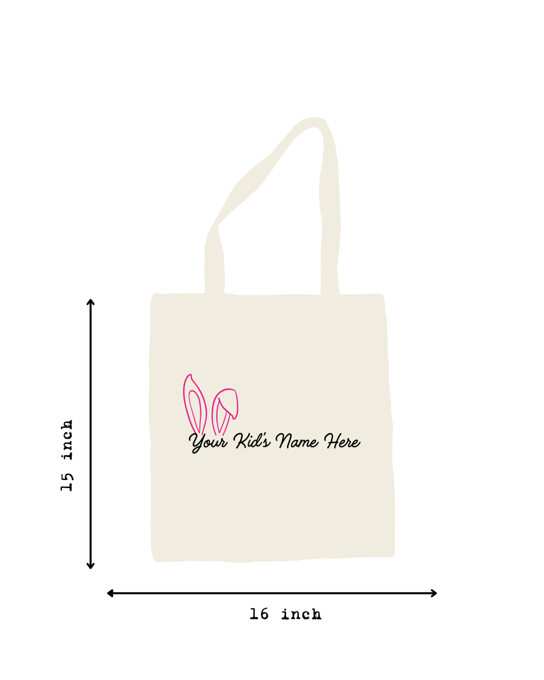 Personalized Easter Tote – Custom Name & Size (PLEASE READ DESCRIPTON!)