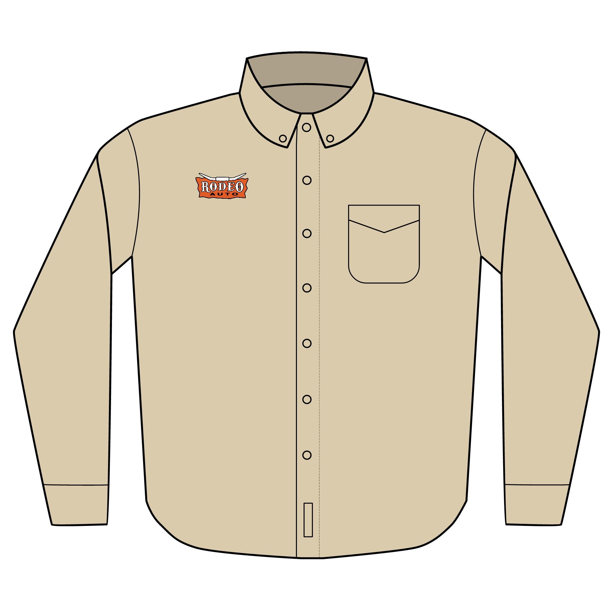 Rodeo Auto Long Sleeve Shirt - Rodeo Texas Houston Cowboys Cowgirls Automotive Embroidered Design