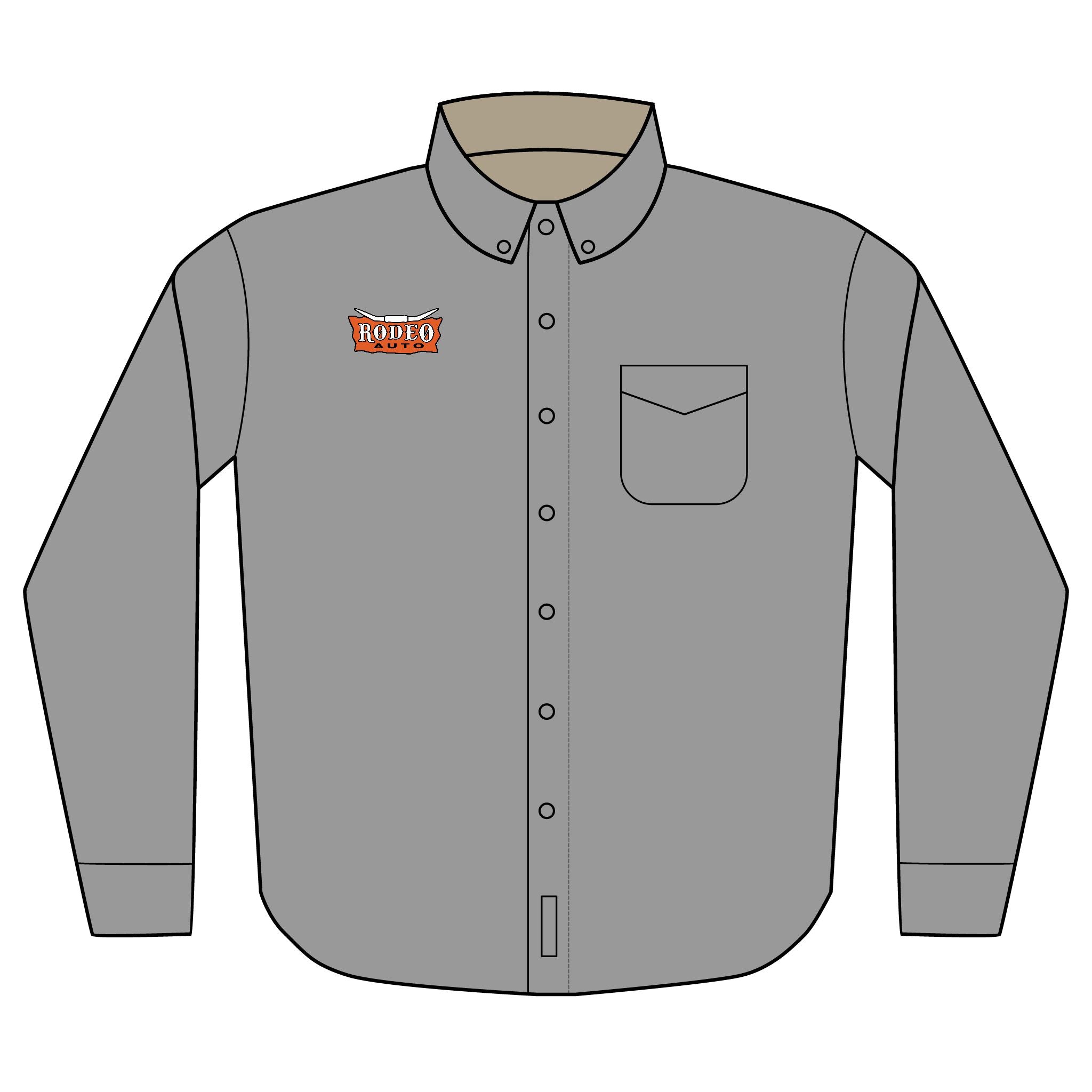 Rodeo Auto Long Sleeve Shirt - Rodeo Texas Houston Cowboys Cowgirls Automotive Embroidered Design